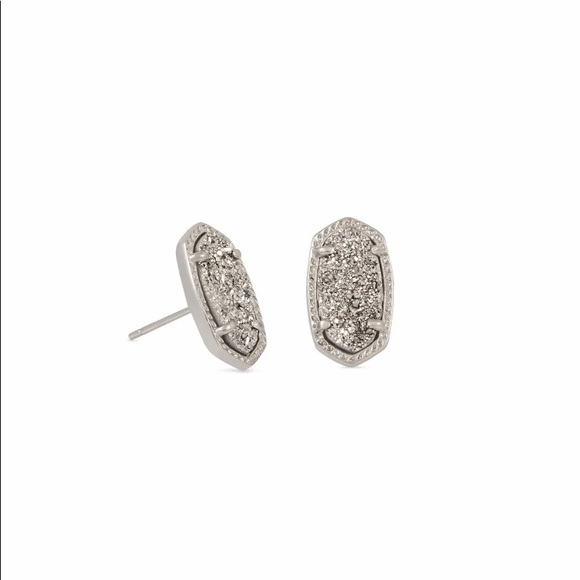 NWT KENDRA SCOTT SILVER ELLIE DRUSY EARRINGS! - Picture 1 of 5